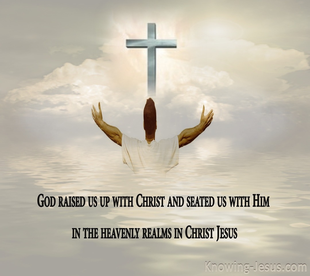 Ephesians 2:6 God Raised Us Up With Christ (gray)